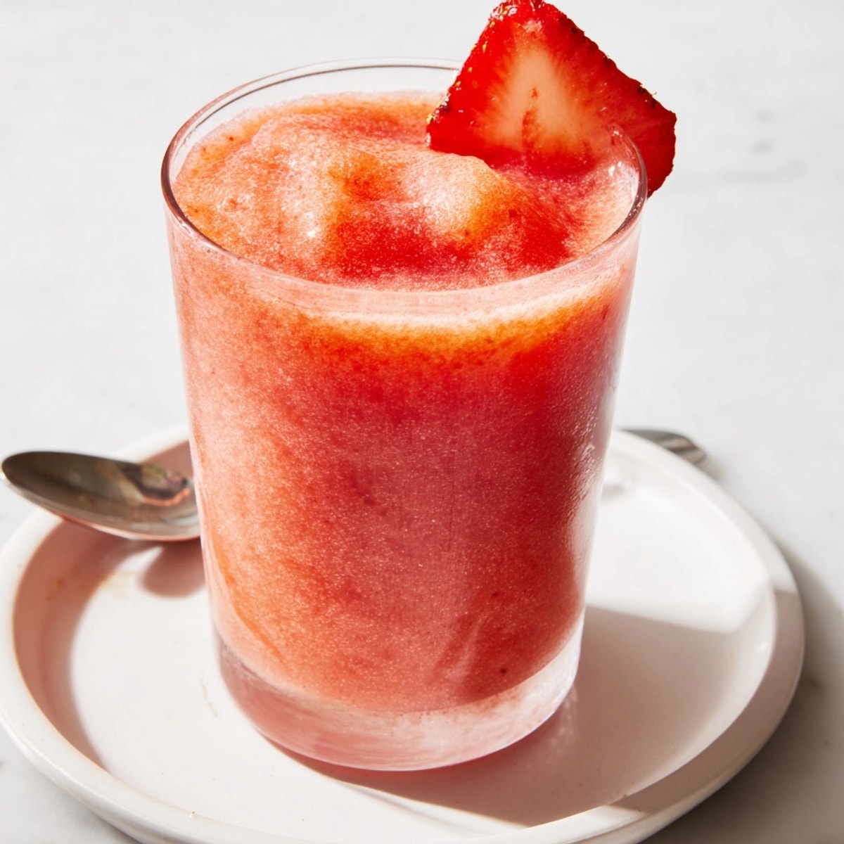 Frozen Strawberry Daiquiri recipe: blended strawberries, rum, lime, a refreshing summer cocktail.