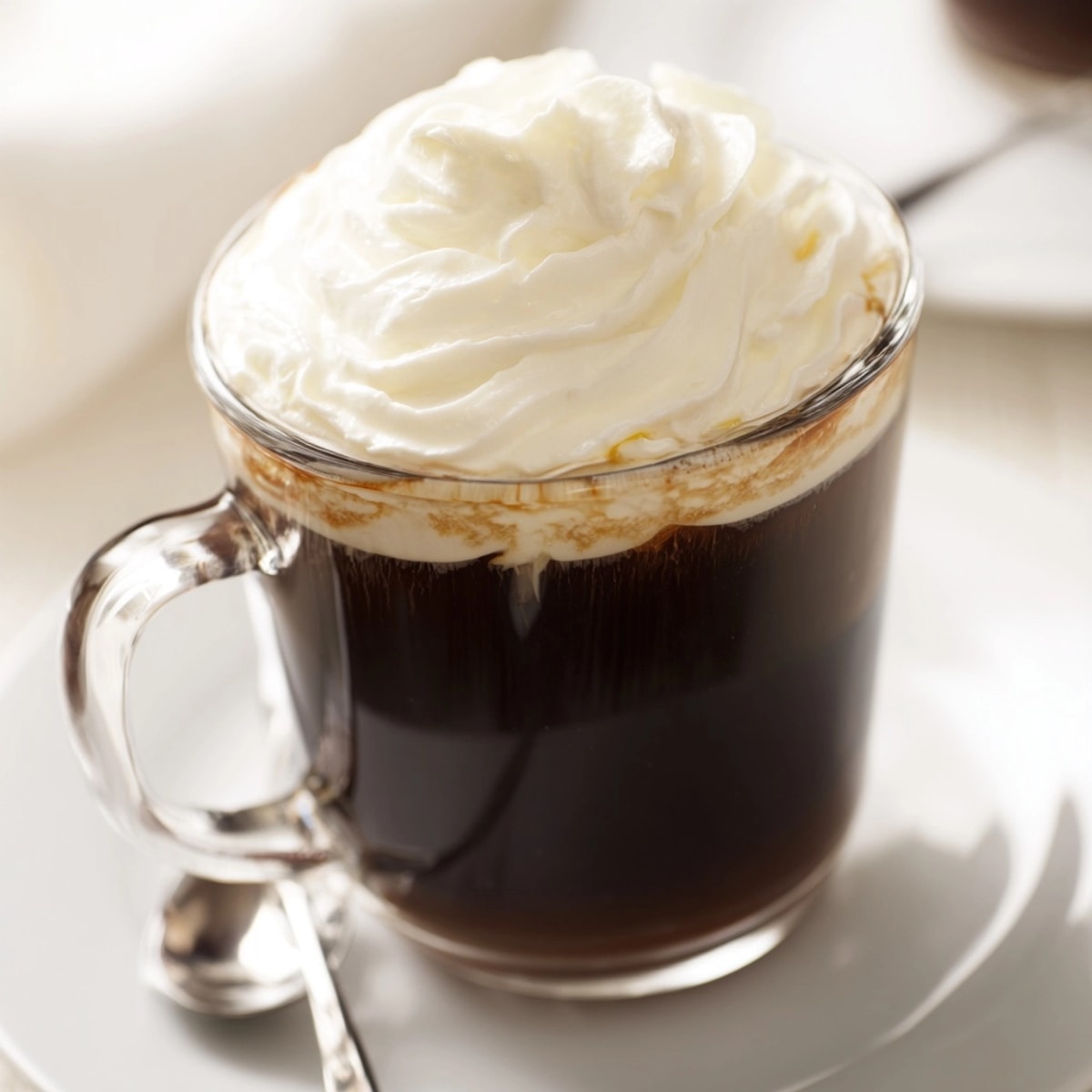 Fragrant Irish Coffee, a cozy blend of whiskey and coffee, ready to enjoy warm.