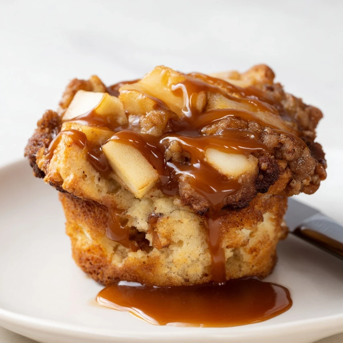 Caramel Apple Sourdough Muffins