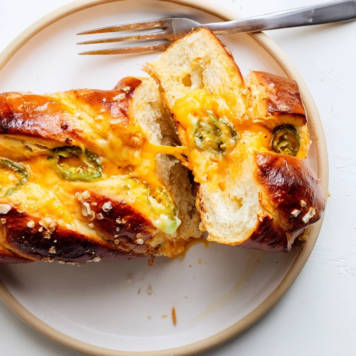 Spicy Cheesy Jalapeño Pretzel Cake Sticks, perfect for parties and dipping in sauce.