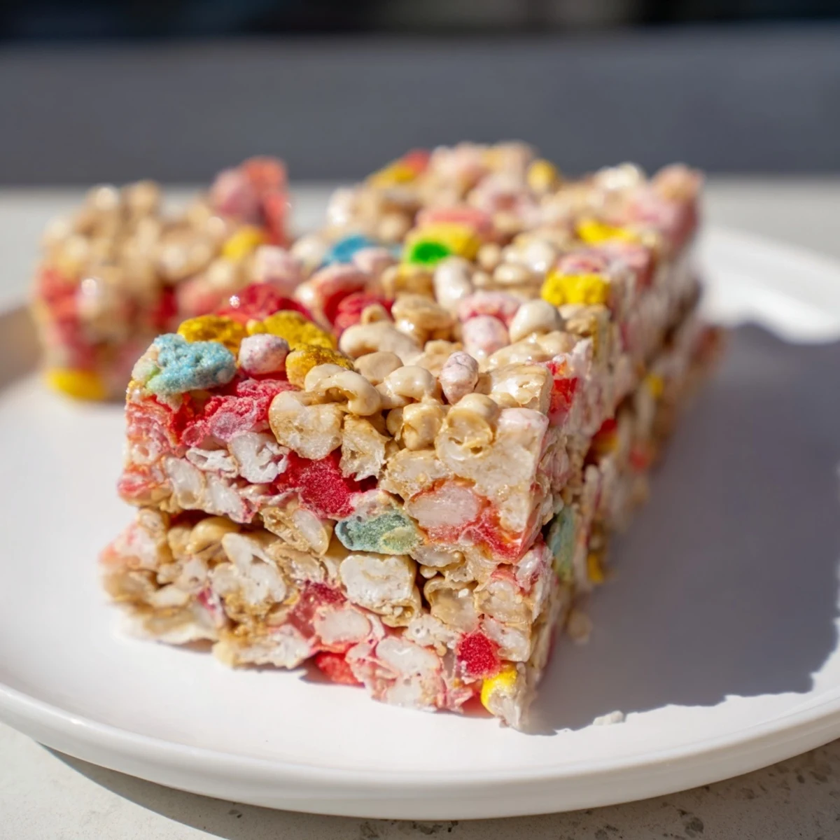Colorful DIY snack bars with chewy homemade gummies and crispy freeze-dried candy toppings.  