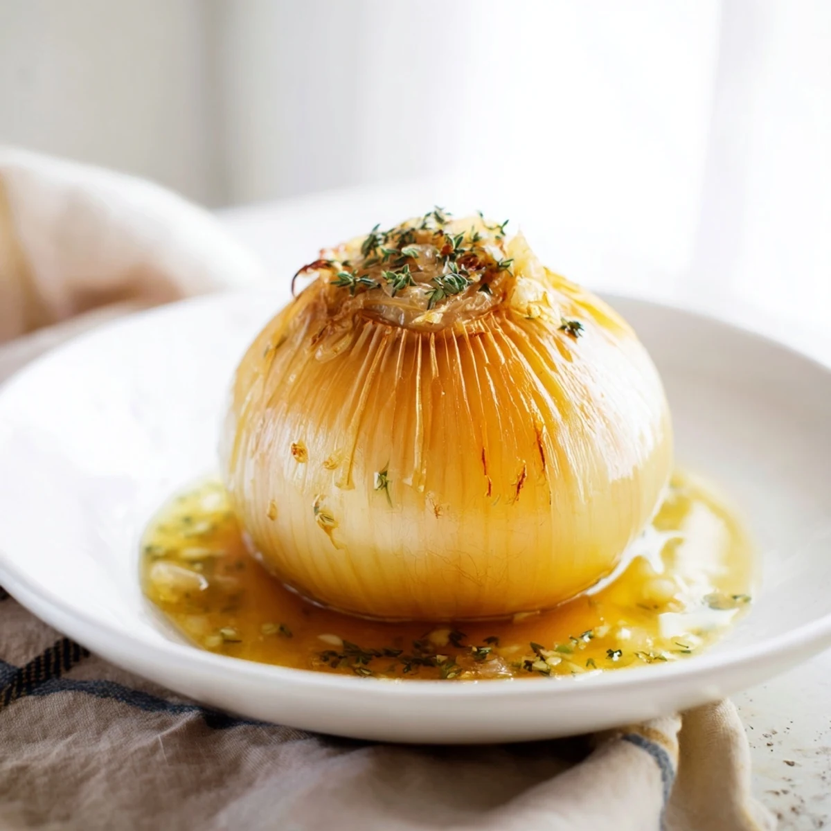 Tender Onion Boil, glistening with melted butter and thyme, perfect for serving with roast chicken.