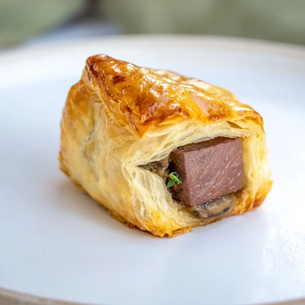 Golden, flaky Christmas Beef Wellington Bites filled with savory beef and mushroom flavors for a perfect bite.