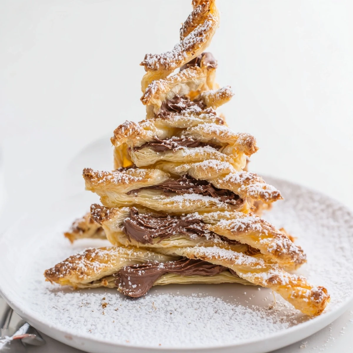 Festive Nutella Pastry Christmas Trees: Imagine puffed, golden pastries filled with hazelnut chocolate.