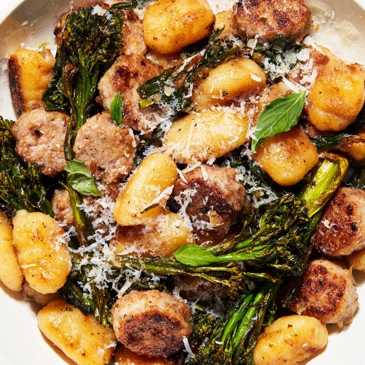 Hearty Sheet Pan Gnocchi Bake served hot with melted Parmesan, perfect for a quick weeknight Italian-inspired dinner.