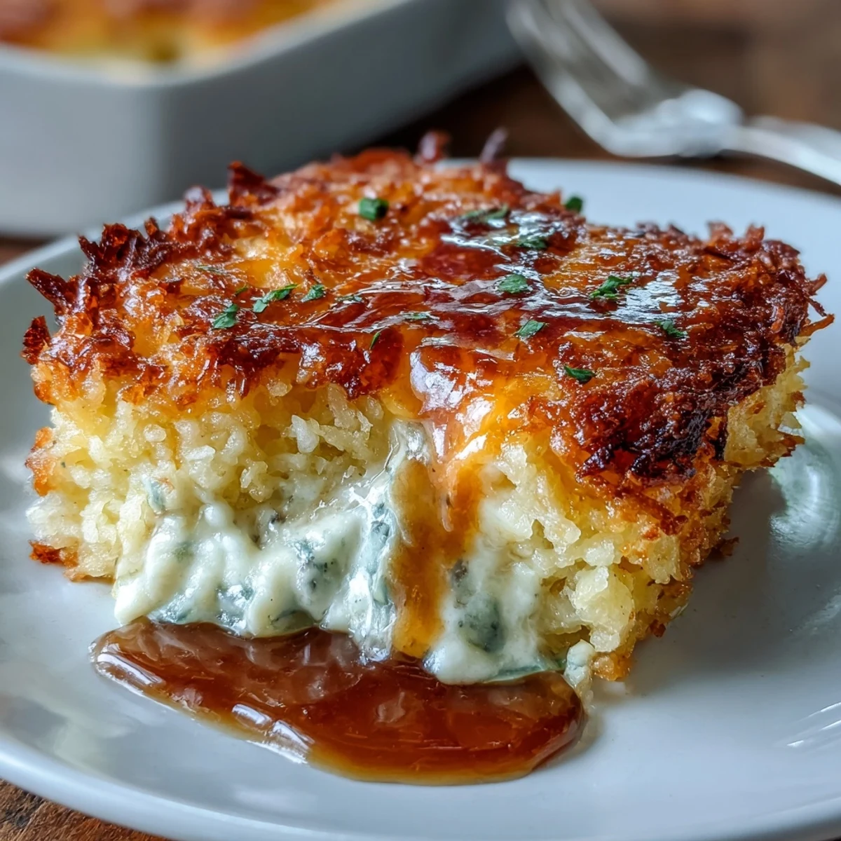 Creamy, cheesy copycat Cracker Barrel hashbrown casserole with golden, bubbly cheddar topping and tender potatoes.