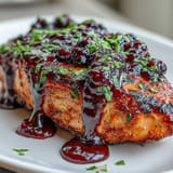 A smooth, homemade Fricy Blackberry Jalapeño BBQ Sauce perfect for dipping.