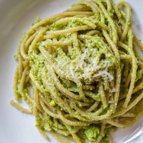 Creamy Sunflower Seed Pesto Pasta