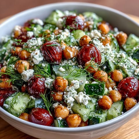 Chickpea Cucumber Salad Feta