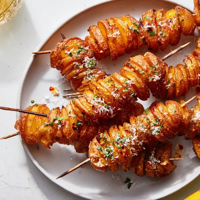 Delicious air-fried tornado potatoes, ideal for dipping in aioli or ketchup at parties.