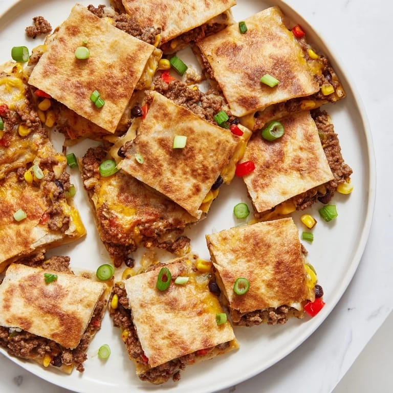 Enjoy a large sheet pan of flavorful quesadillas with beef; this easy meal is perfect for sharing.