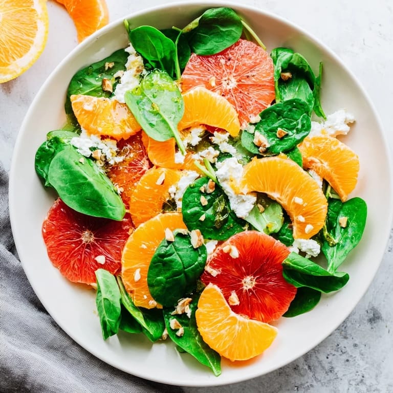 Bright and zesty, this Winter Citrus & Candied Pecan Salad features juicy fruit and creamy goat cheese.
