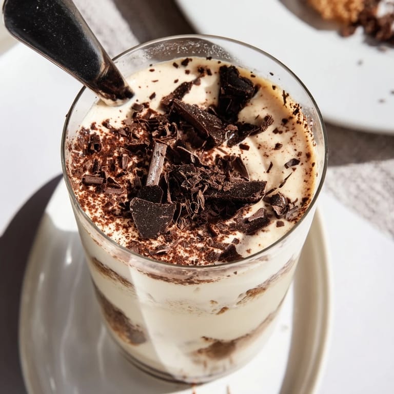 Enjoying a refreshing, homemade Tiramisu Latte: a photo shows a visually appealing dessert coffee beverage creation.