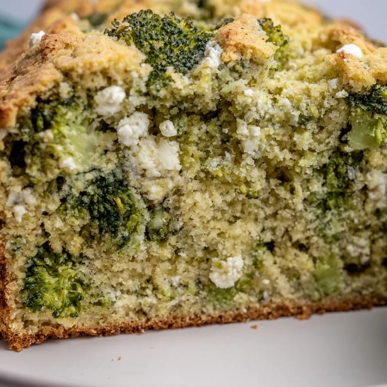 Moist and savory Broccoli and Feta Loaf cooling on a wire rack, showcasing its fluffy crumb and flecks of vibrant green broccoli.