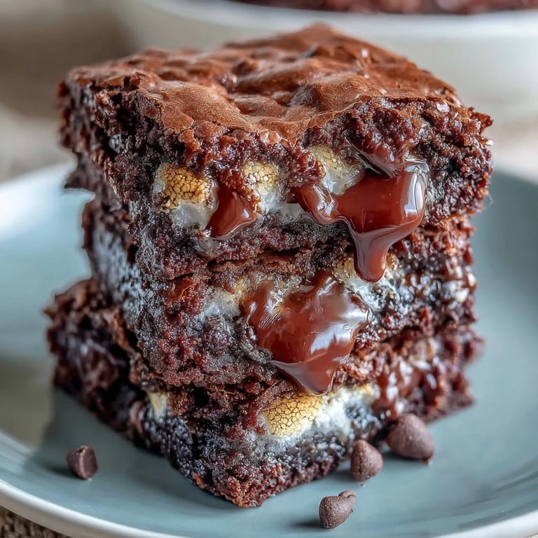 Chewy brownie cookies loaded with graham cracker bits and toasted marshmallow tops.