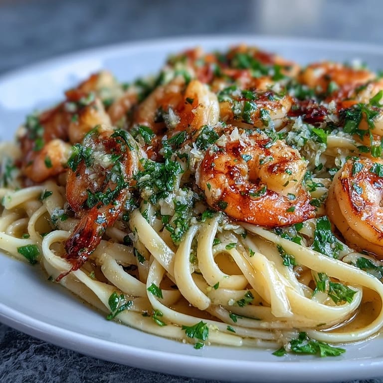 Elegant Shrimp Scampi Linguine, a bright pasta dish ready to be devoured.