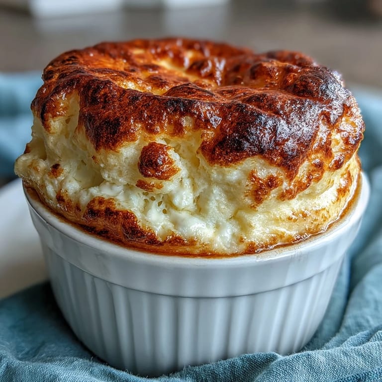 Light and elegant Simple French Cheese Soufflé ready for brunch enjoyment.