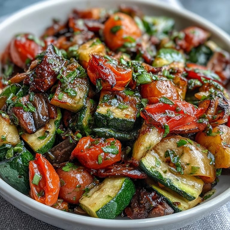 Easy Fresh Ratatouille Salad with garden-fresh herbs, perfect for lunch or side.